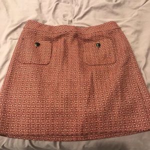 red and beige LOFT skirt